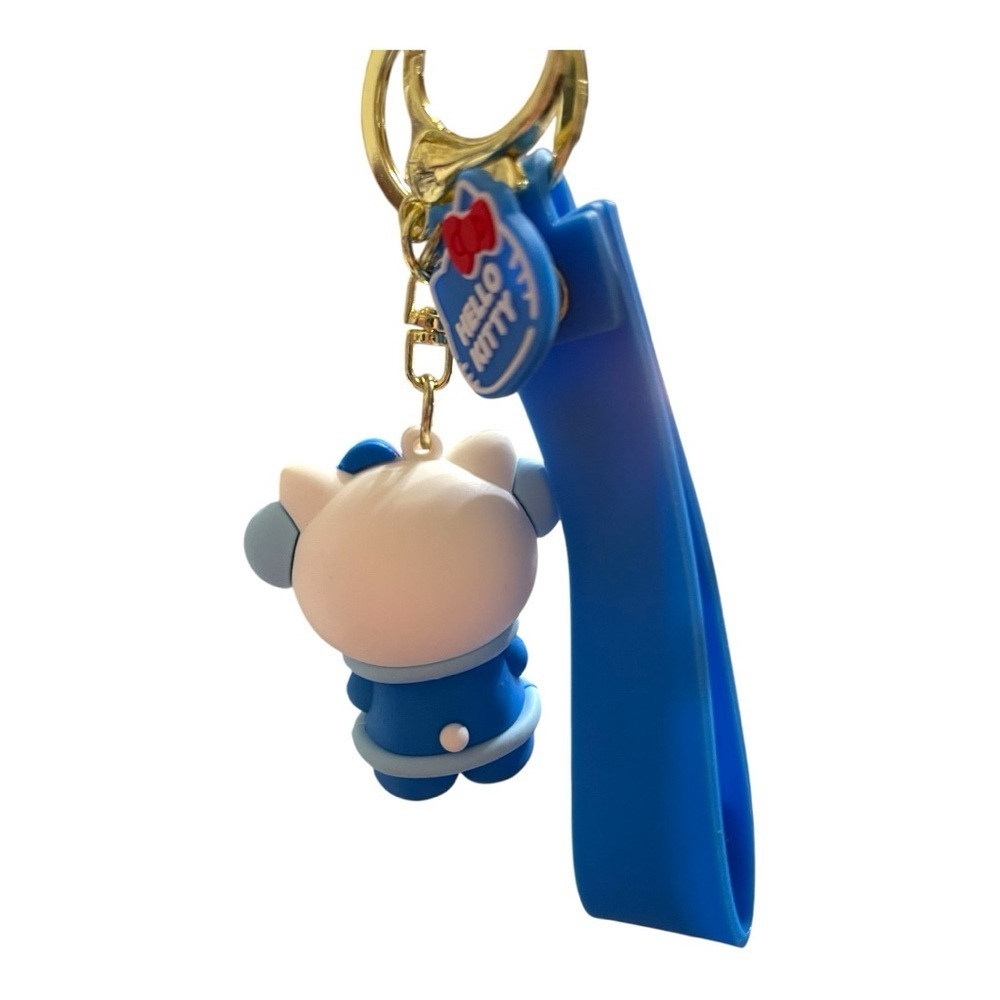 Blue Hello Kitty Keychain with Wrist Strap - Picture 2 of 2